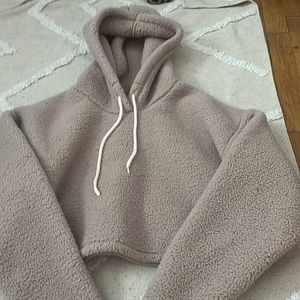 Lilac Holister Fluffy Croped Hoodie Size XS